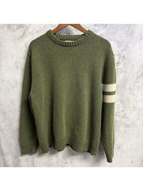 Birdwell Beach Britches Knit Sweatshirt Mens XL Green Comp Stripe Wool Blend